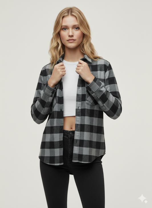 Hawk's Bay - Flannel Long Sleeve Buffalo Plaid Shirt