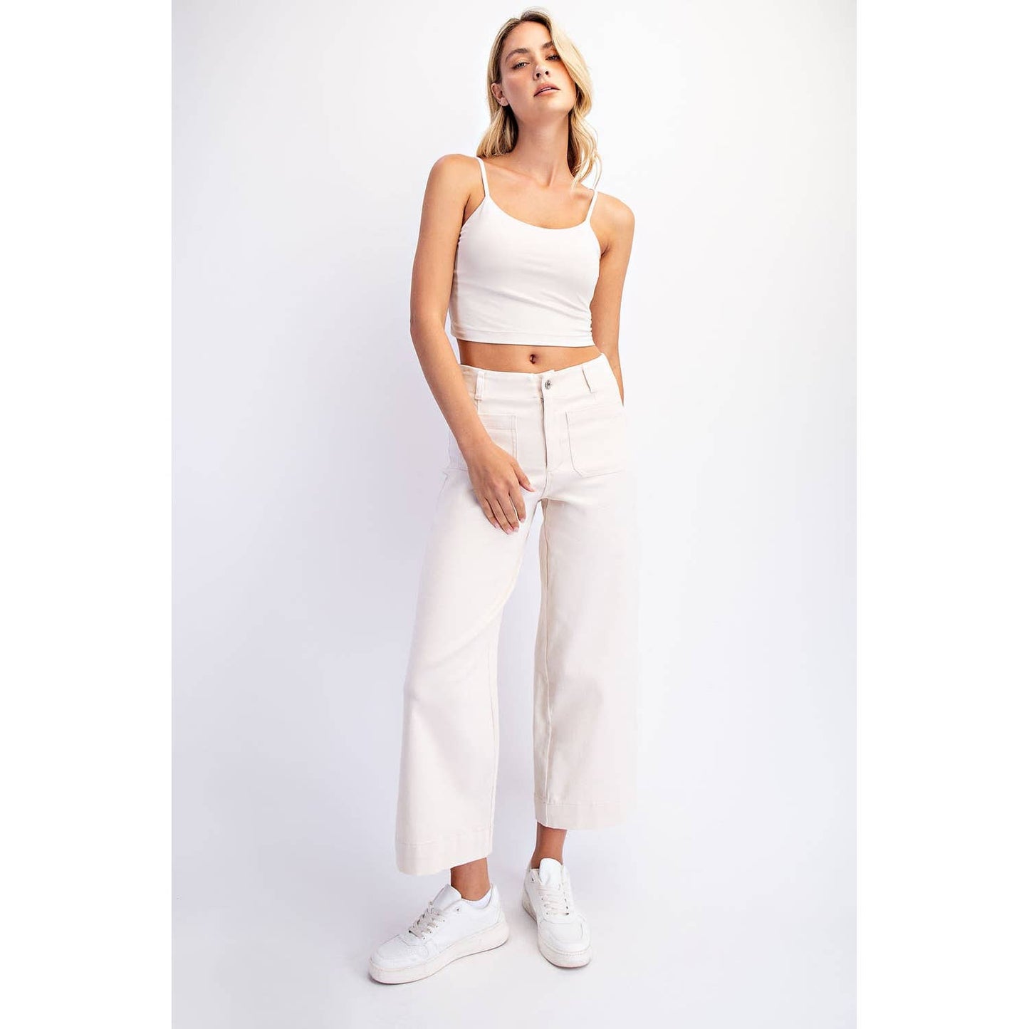 Rae Mode - HEAVY COTTON TWILL CROPPED WIDE PANTS