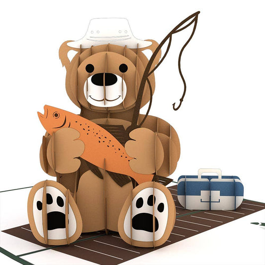 Lovepop Cards - Fishing Bear 5''x7'' Card, Pop-Up Cards (-62%)