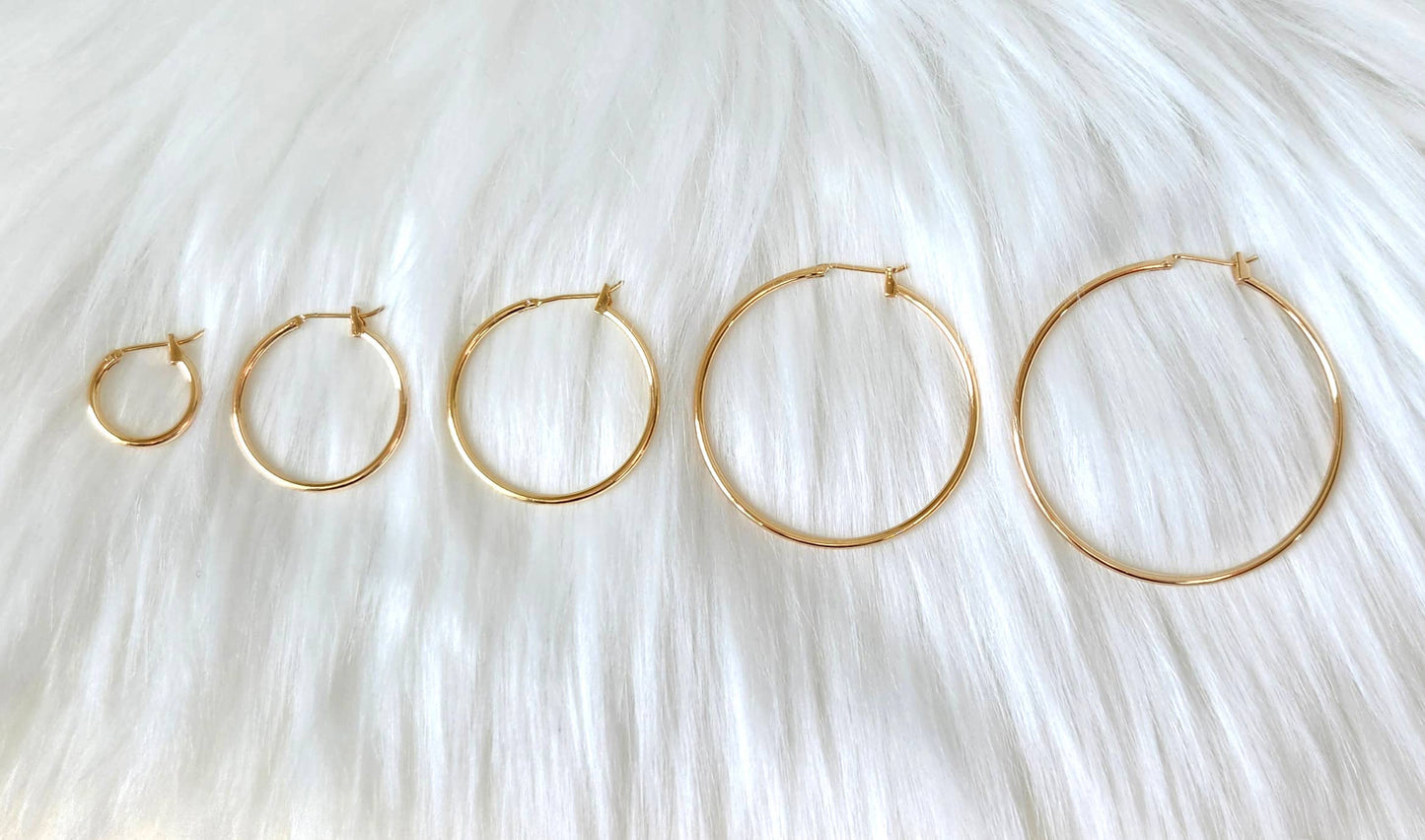 Edgy Petal Jewelry - Everyday Gold Plated Hoops