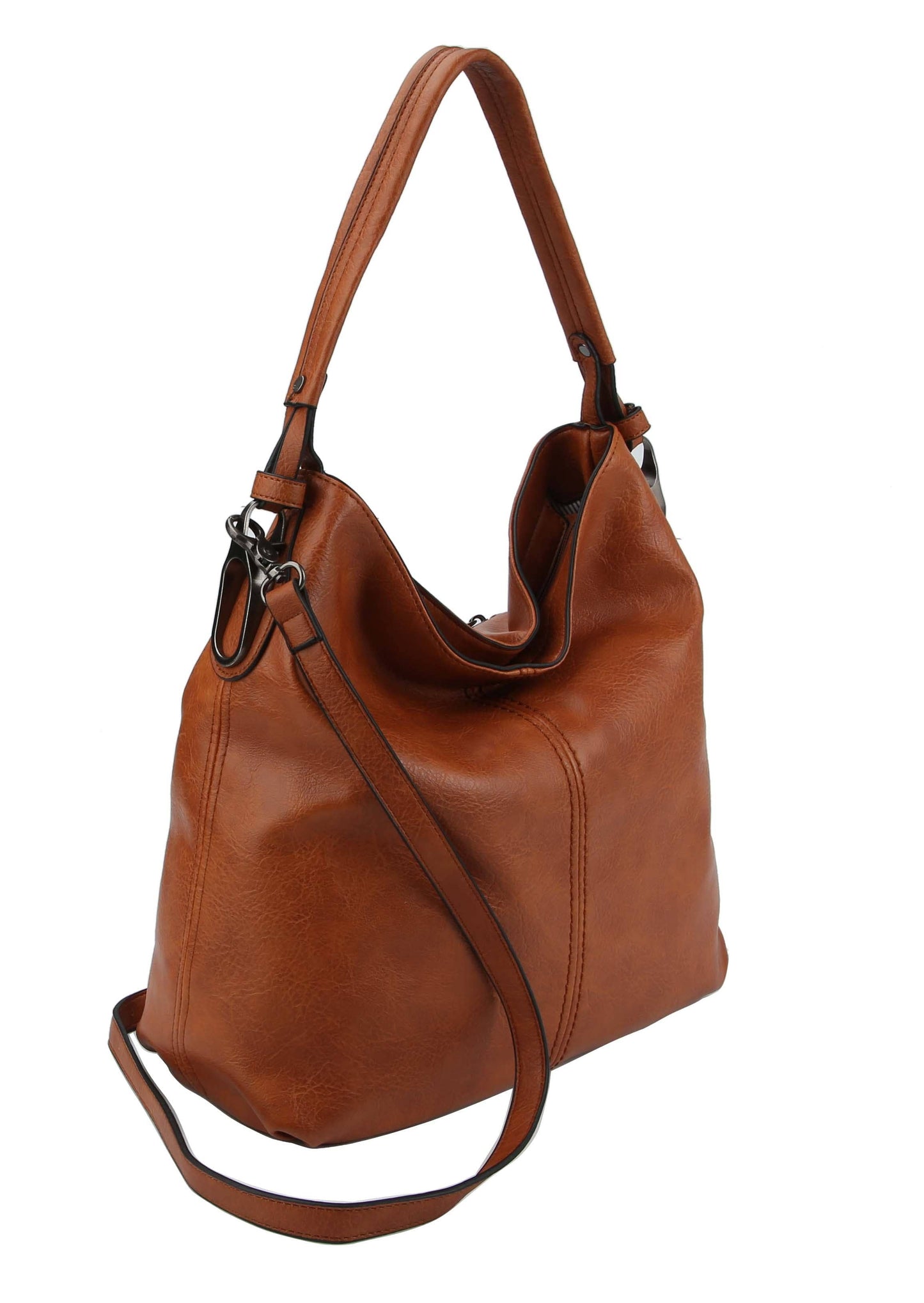 MiMi Wholesale - LHL001-2 Side Metal Accent Hobo Bag