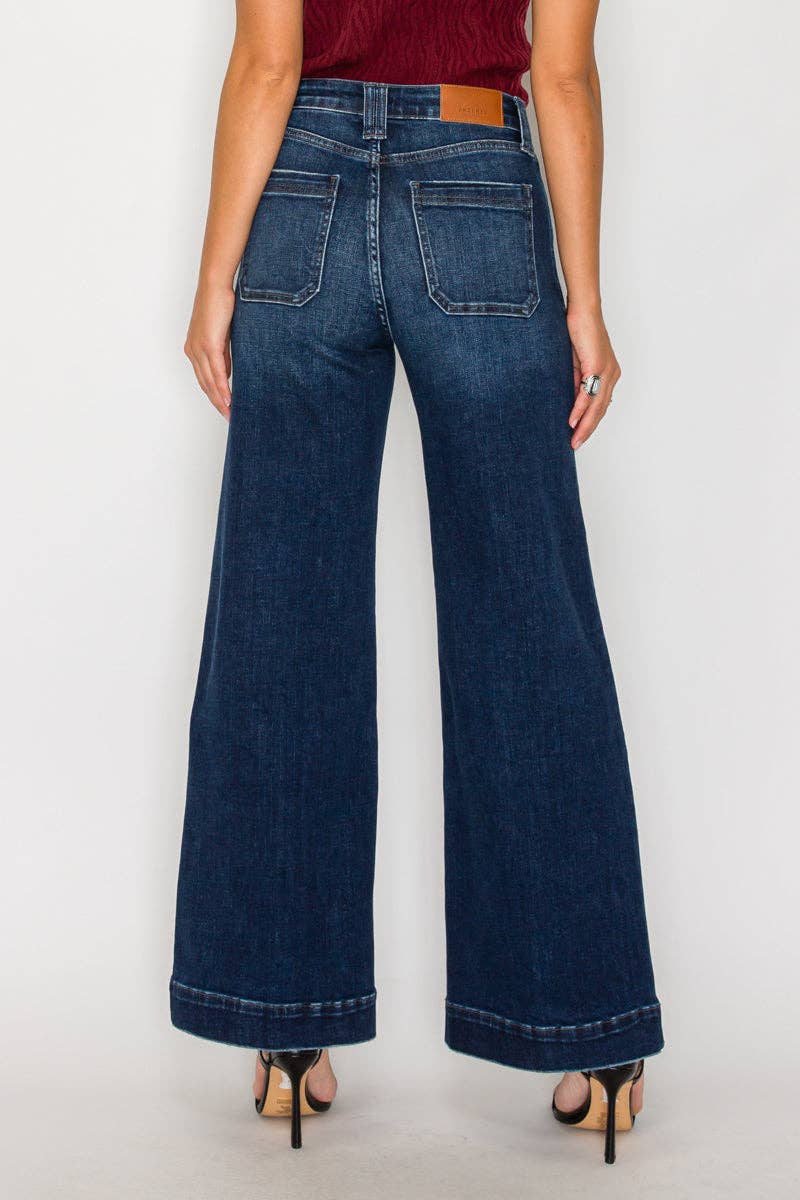 ARTEMIS VINTAGE - TUMMY CONTROL HIGH RISE A LINE WIDE LEG JEANS
