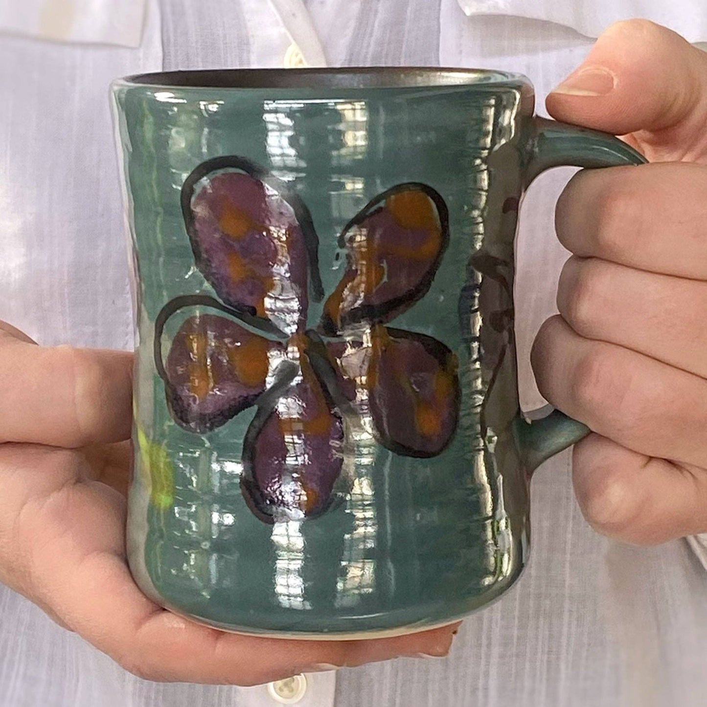 Lasser Ceramics - Green Poppy Mug