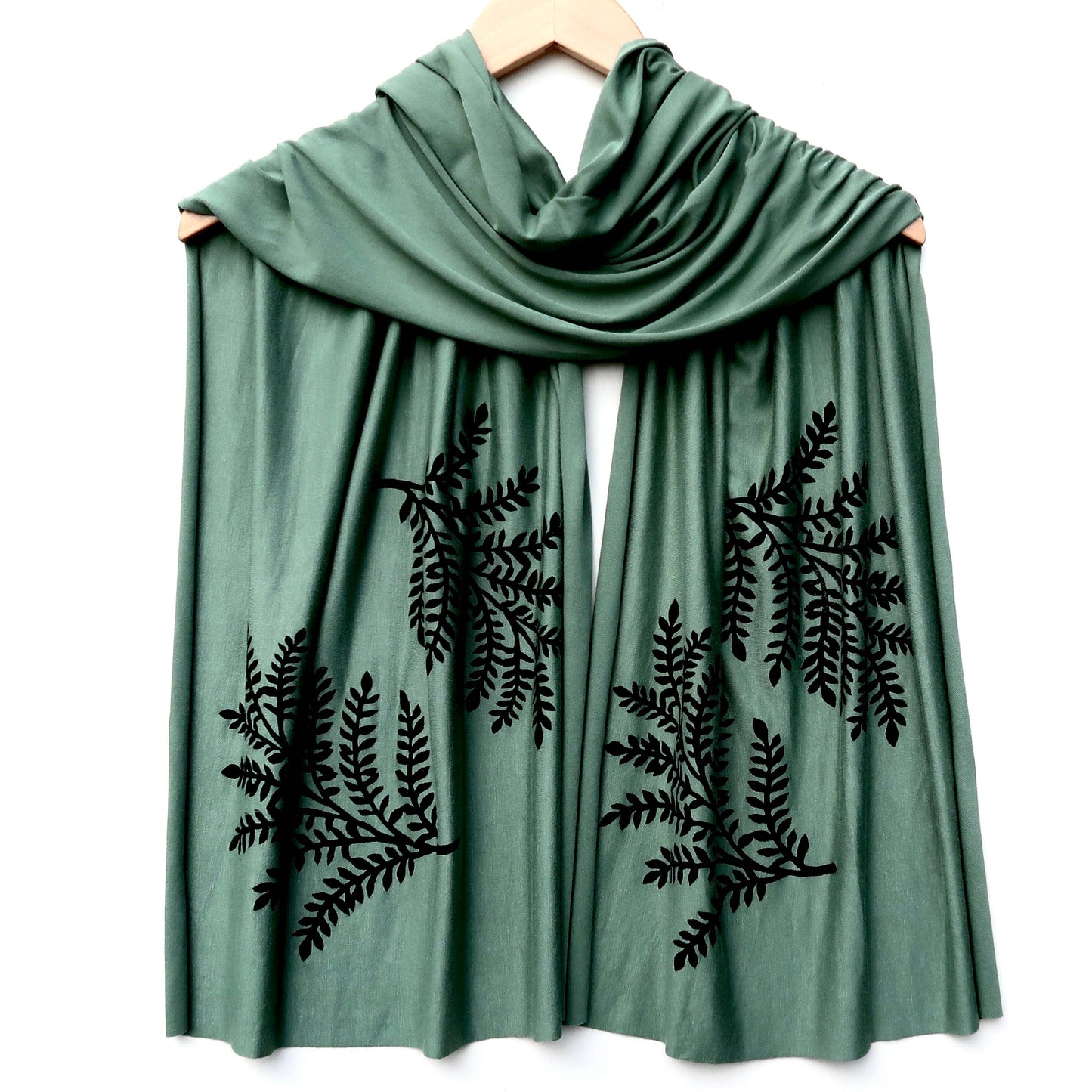 Windsparrow Studio - Scarf - Leafy Branch (black ink)