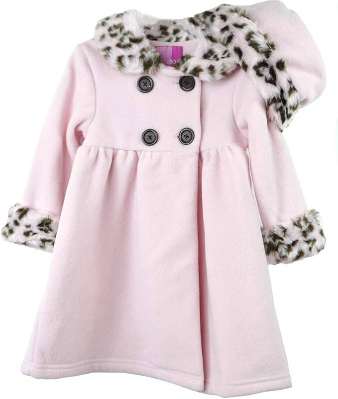 Good Lad Apparel - Good Lad Toddler Girl Pink Fleece Dresscoat with Hat