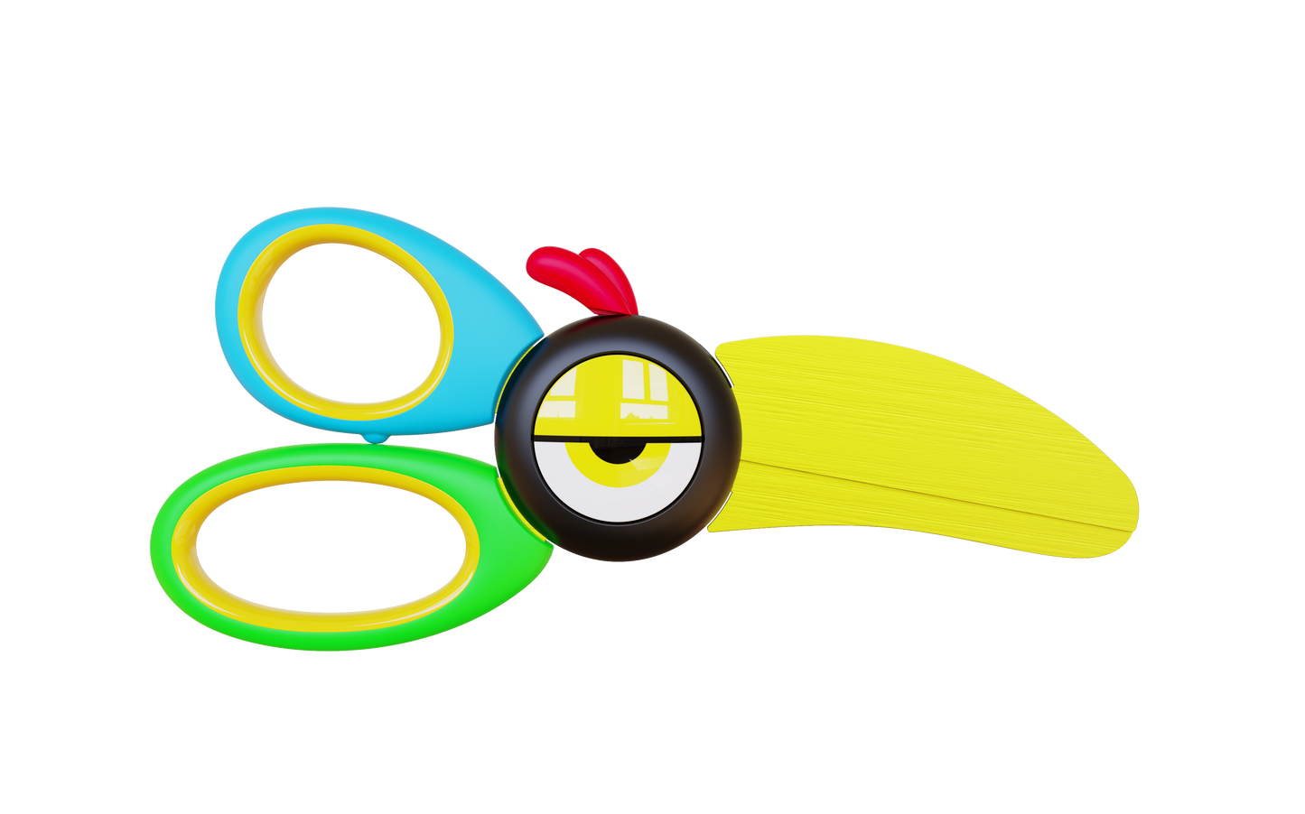 Handy Famm - Kids' Scissors w/ Safety Lock Eyelid - Toucan - "Snippy"