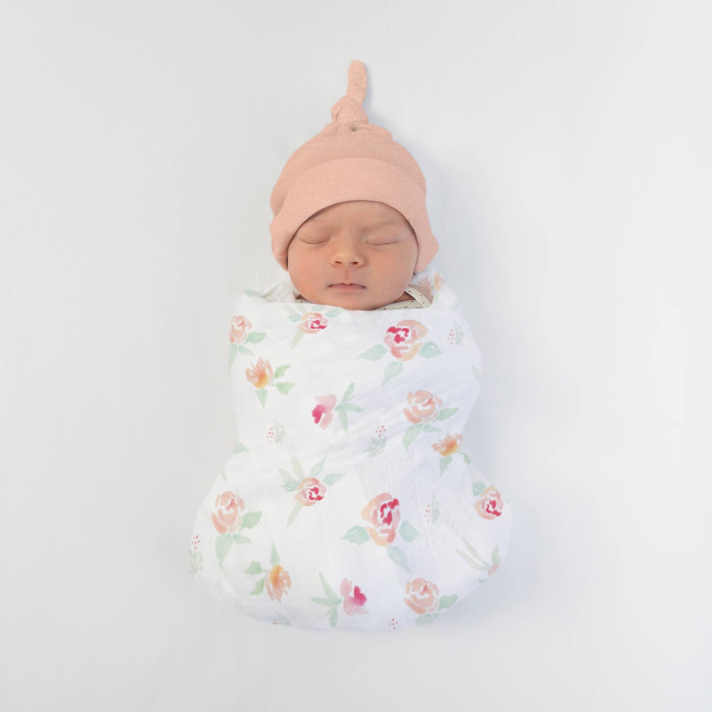 SwaddleDesigns - Watercolor Peachy Pink Floral Muslin Swaddle Blanket