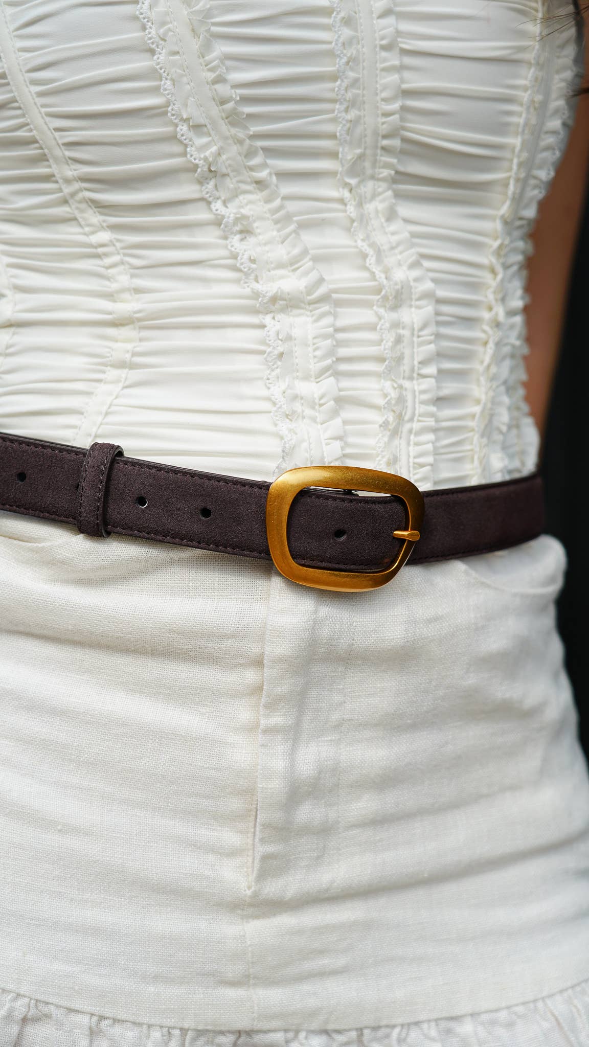 Most Wanted USA - Suede Belt with Organic Shape Buckle | Everyday accessory