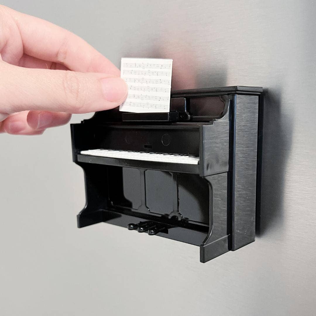 MiniJoy - Miniature Piano Fridge Magnet with Music Sheet Decor