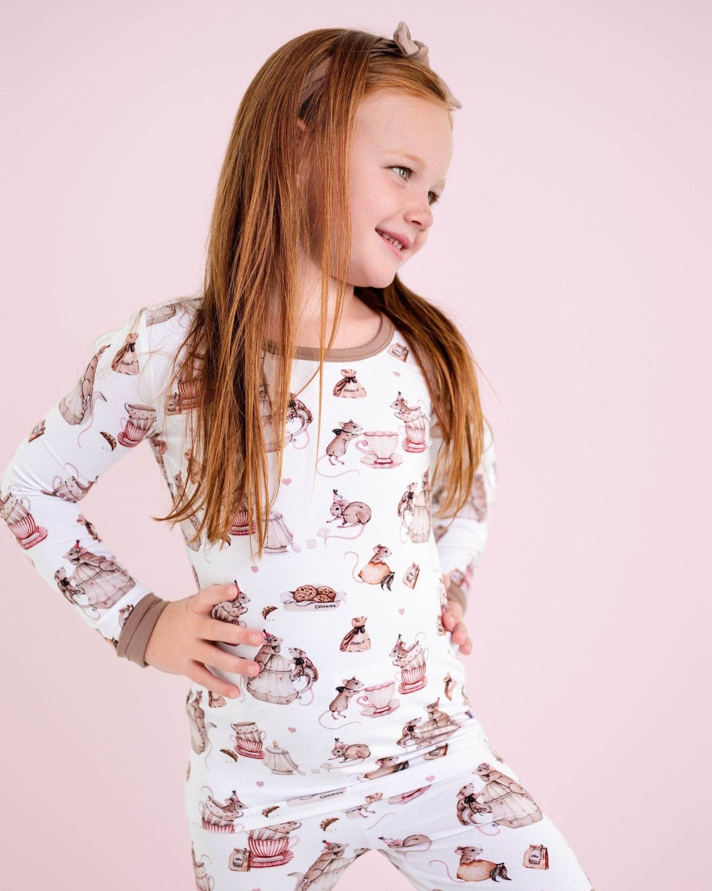 Jammie Session formerly Big Dreams Little Jammies - Tiny Tea Time Long Sleeve Kids Bamboo Pajamas sets, Baby toddler Unisex kids sleepwear, Gender natural Clothing, Kids outfit, Matching Family Pajamas,