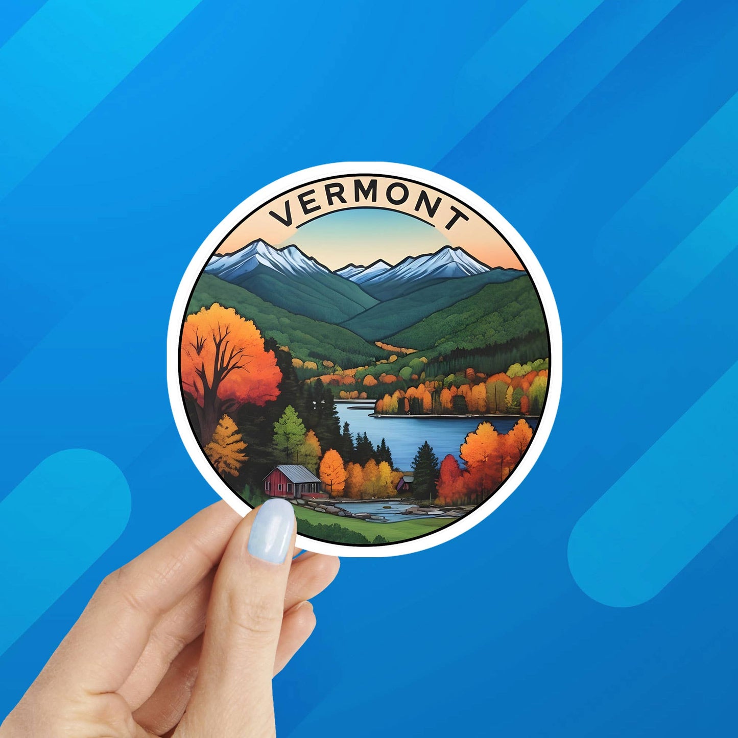 Coastal Creators of Connecticut - Fall in Vermont Laptop Water Bottle Sticker