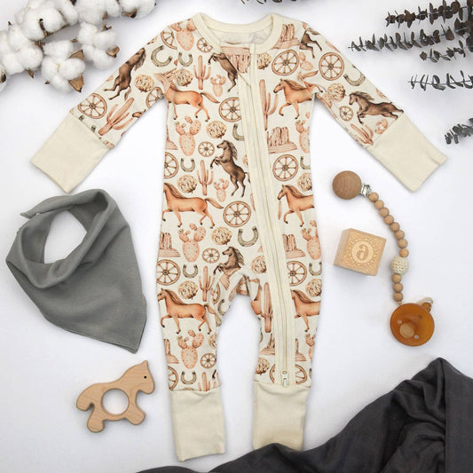 Earthy - Organic Cotton Baby Pjs 2-Way Zipper Sleeper, Ryder