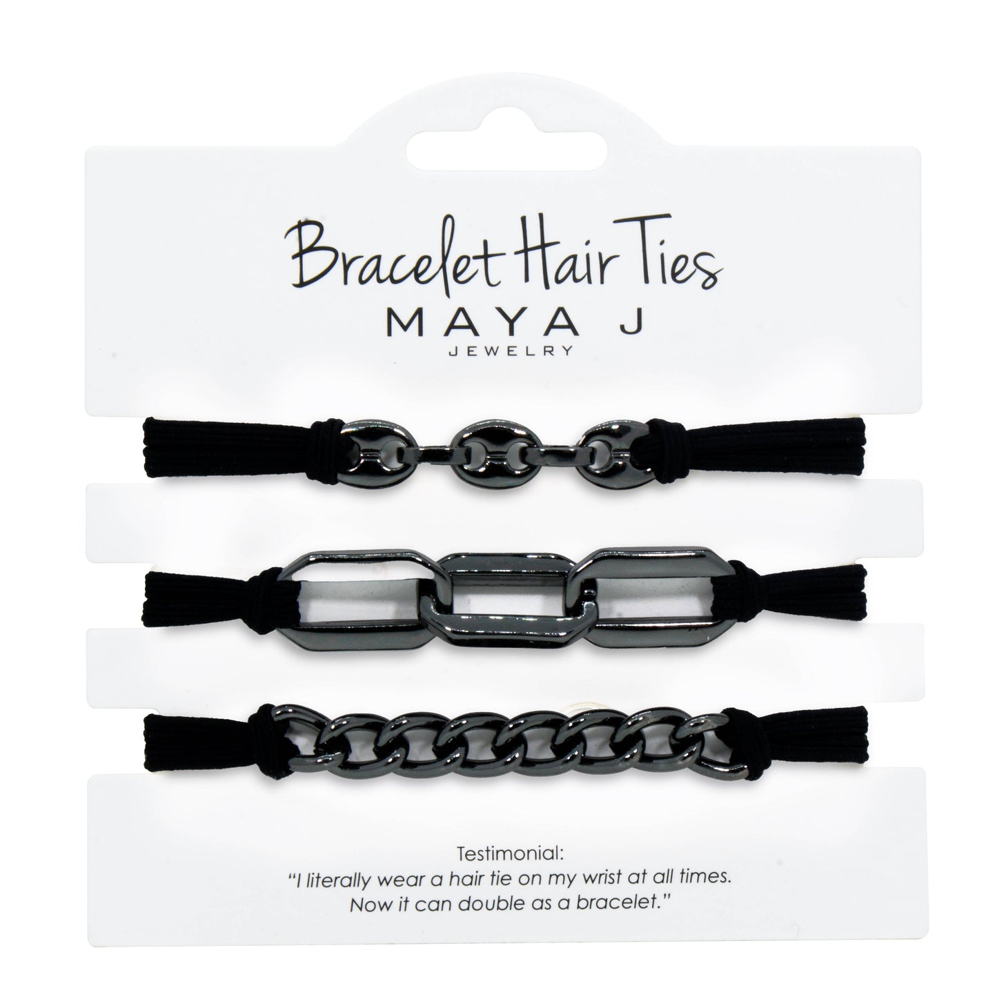 Maya J - 2-in-1 Bracelet Hair Tie Set - Classic - 3 Pc Set