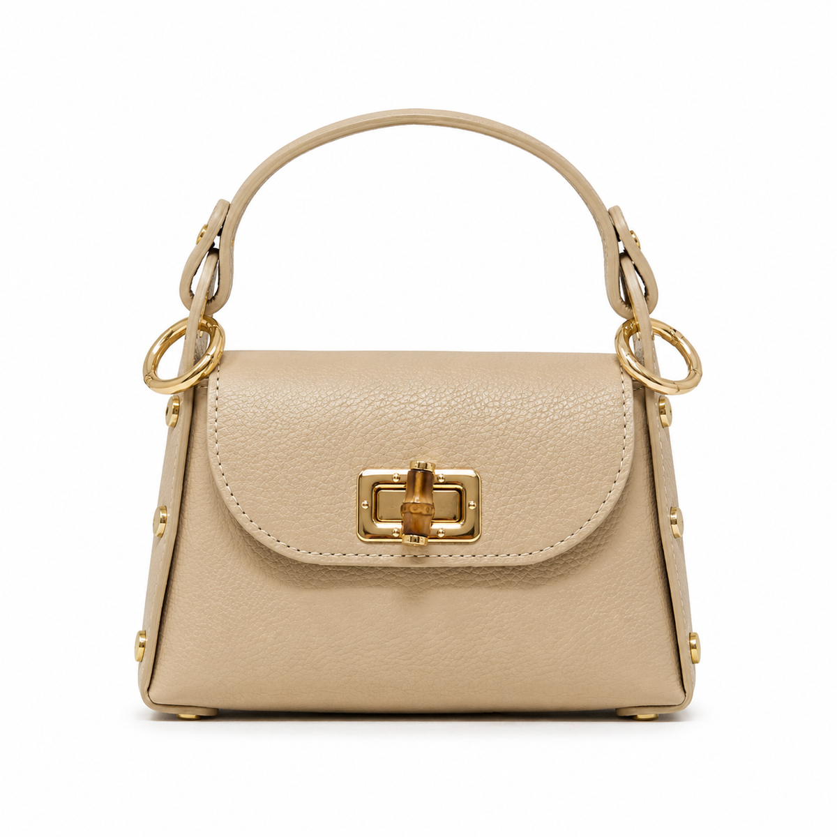 German Fuentes Handbags - GF1075 GENUINE ITALIAN LEATHER  BAMBOO CLASP, CROSSBODY BAG