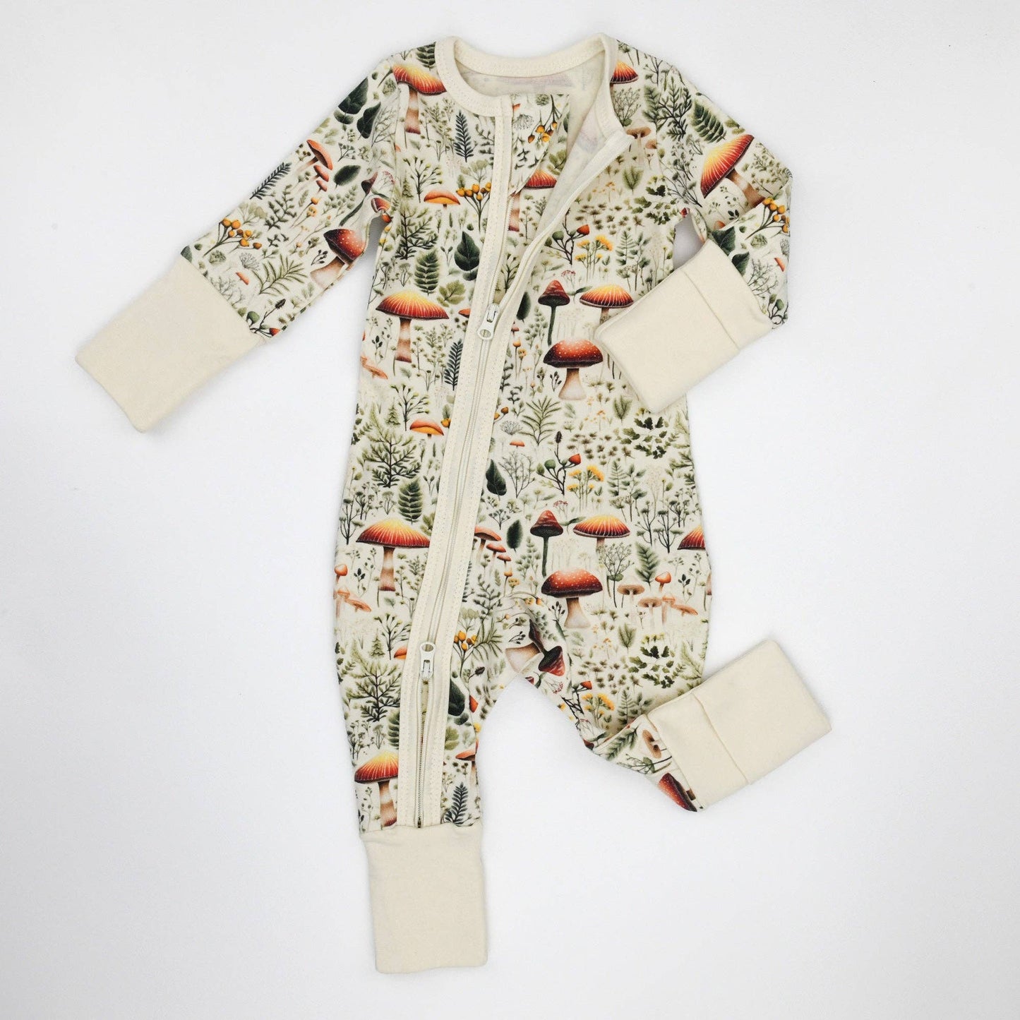 Earthy - Organic Cotton Baby Pajamas 2-Way Zip Front Zipper Sleeper, Thyme