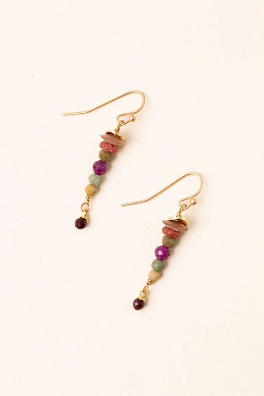 Anne Vaughan Designs Jewelry - Ember Mookaite, Wood, Ruby Dangle Earrings
