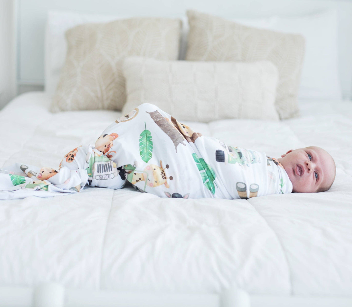 Honey Lemonade - Buttery Soft and Stretchy Swaddle Blanket - Safari