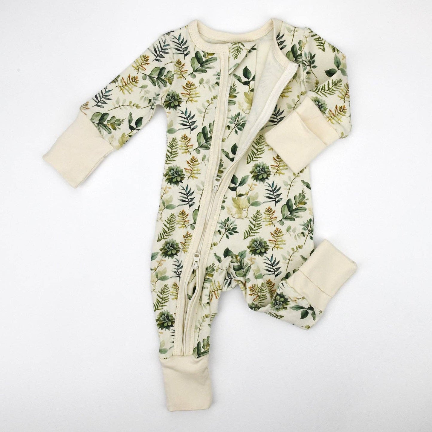 Earthy - Organic Cotton Baby Pajamas 2-Way Zip Front Zipper Sleeper, Ivy