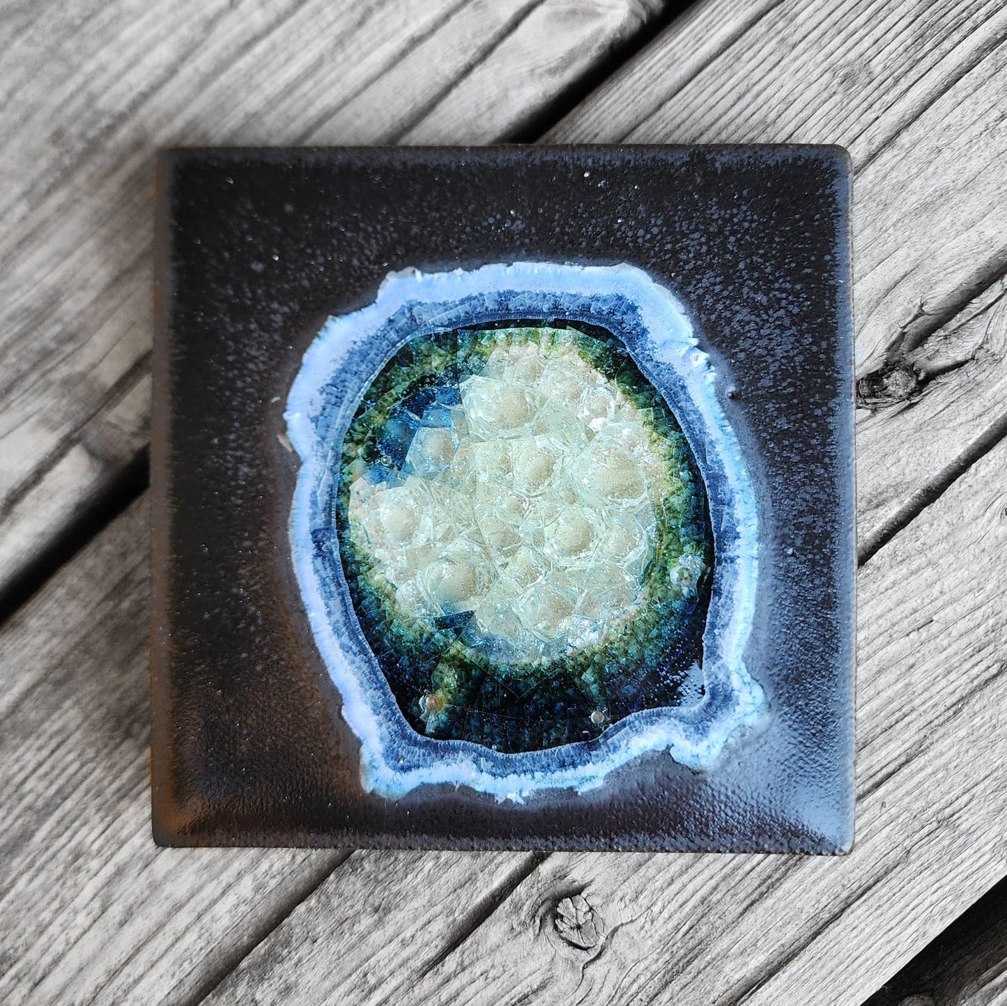 Dock 6 Pottery - Square Coaster - Onyx - Individual Coaster