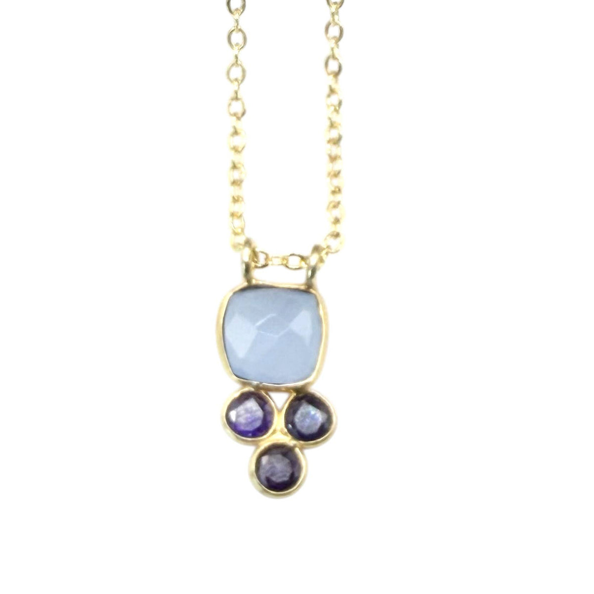 VB&CO Designs Handmade Jewelry - Genuine Gemstone Dainty Cluster Gold Necklaces