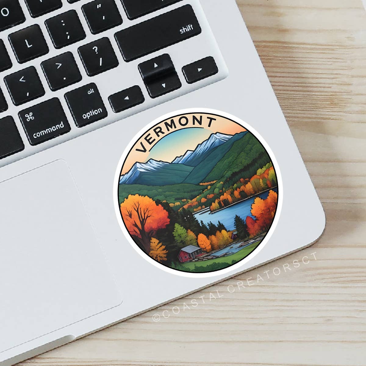 Coastal Creators of Connecticut - Fall in Vermont Laptop Water Bottle Sticker