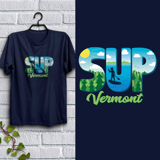 RetroPlanet - SUP VT T-Shirt Unisex S-2X Stand Up Paddleboarding Vermont