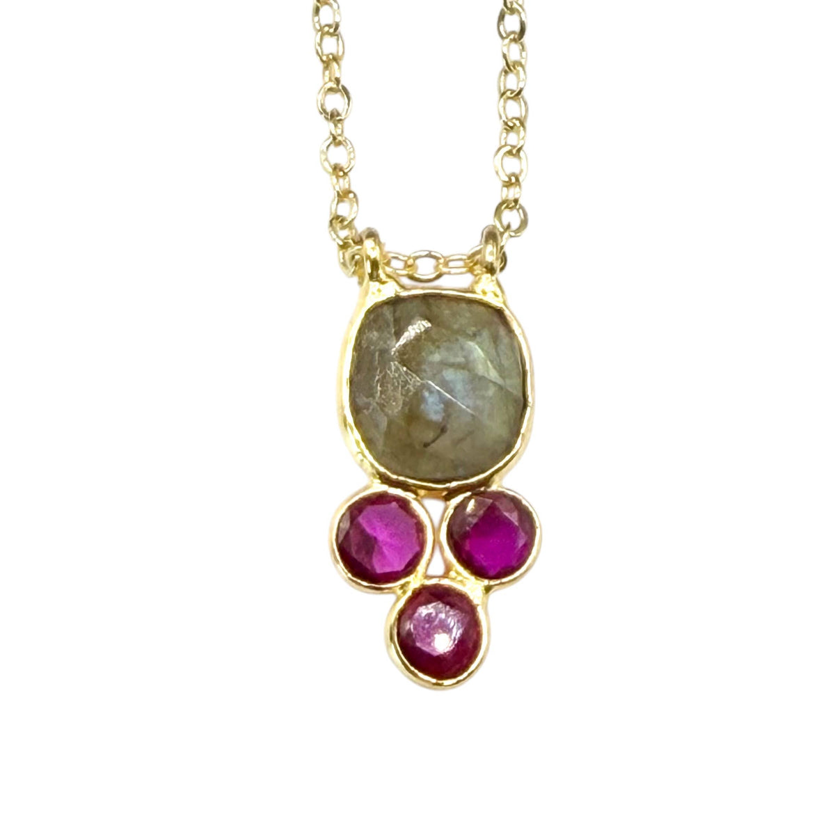 VB&CO Designs Handmade Jewelry - Genuine Gemstone Dainty Cluster Gold Necklaces