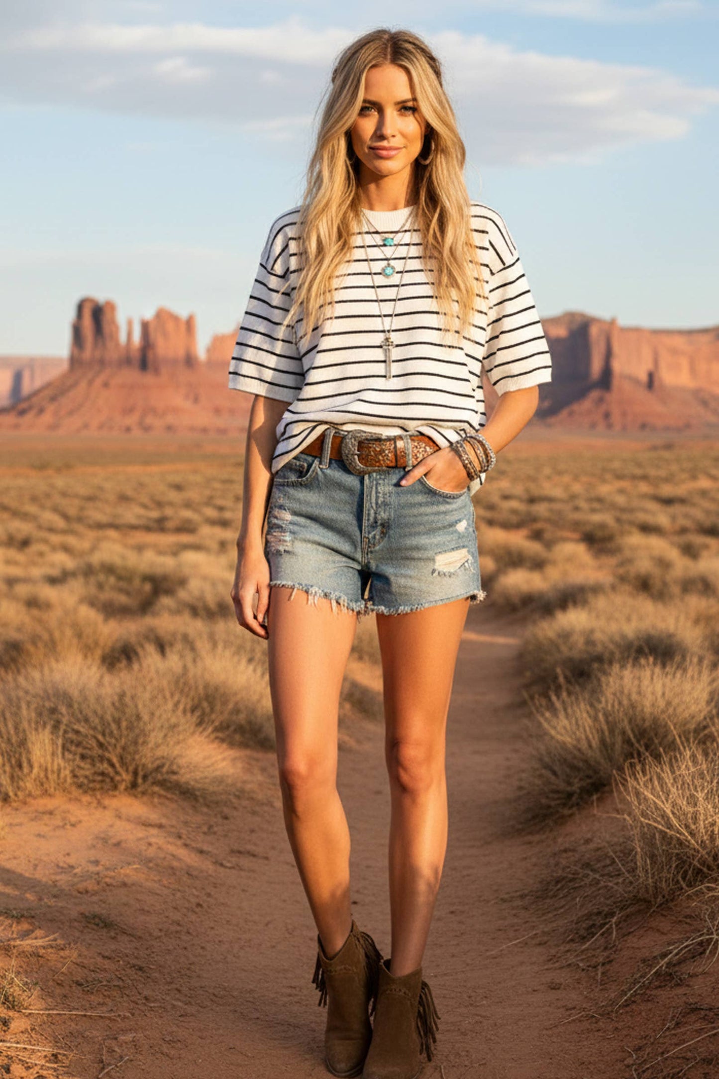 Sewn and Seen - Striped Knit Short Sleeve Top