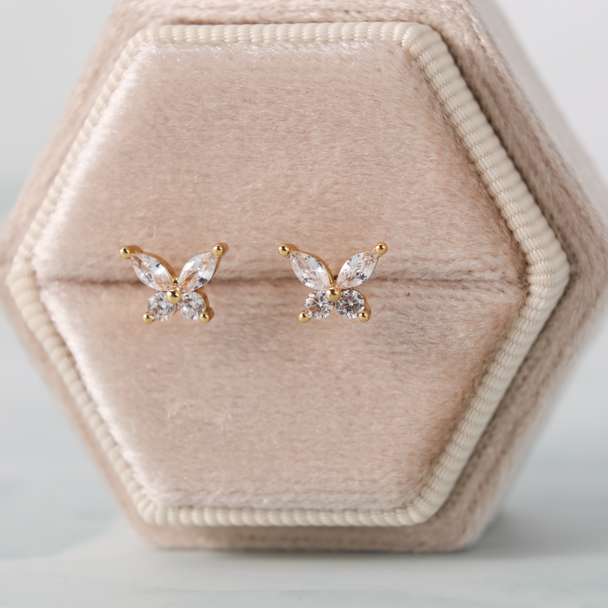 Splendid Iris - Butterfly Studs on Velvet Tag