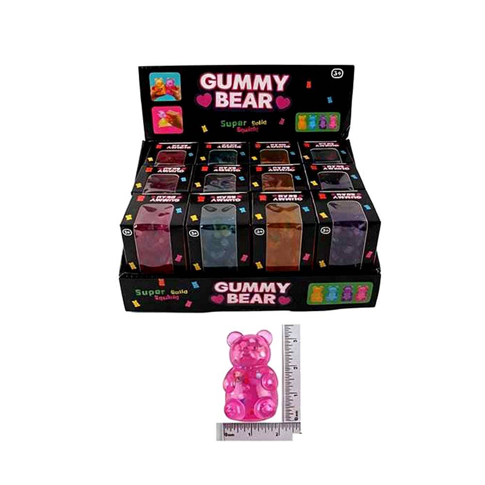 Sensibling Corp. - 12PCS - Glitter Gummy Bear Squeeze Squishy Stress Relief Toy