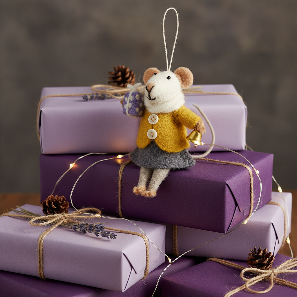 Felt So Good - Handmade Felt Agnes Mouse Fair Trade Hanging Decoration