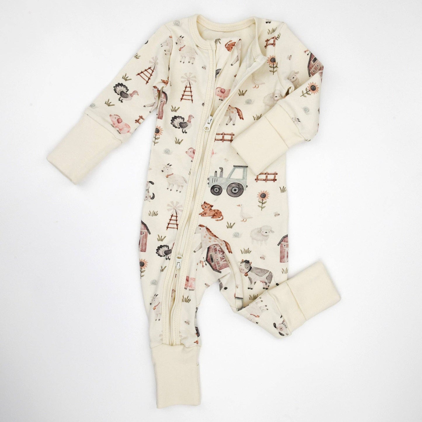 Earthy - Organic Cotton Baby Pajamas 2-Way Zip Front Zipper Sleeper, Dusty