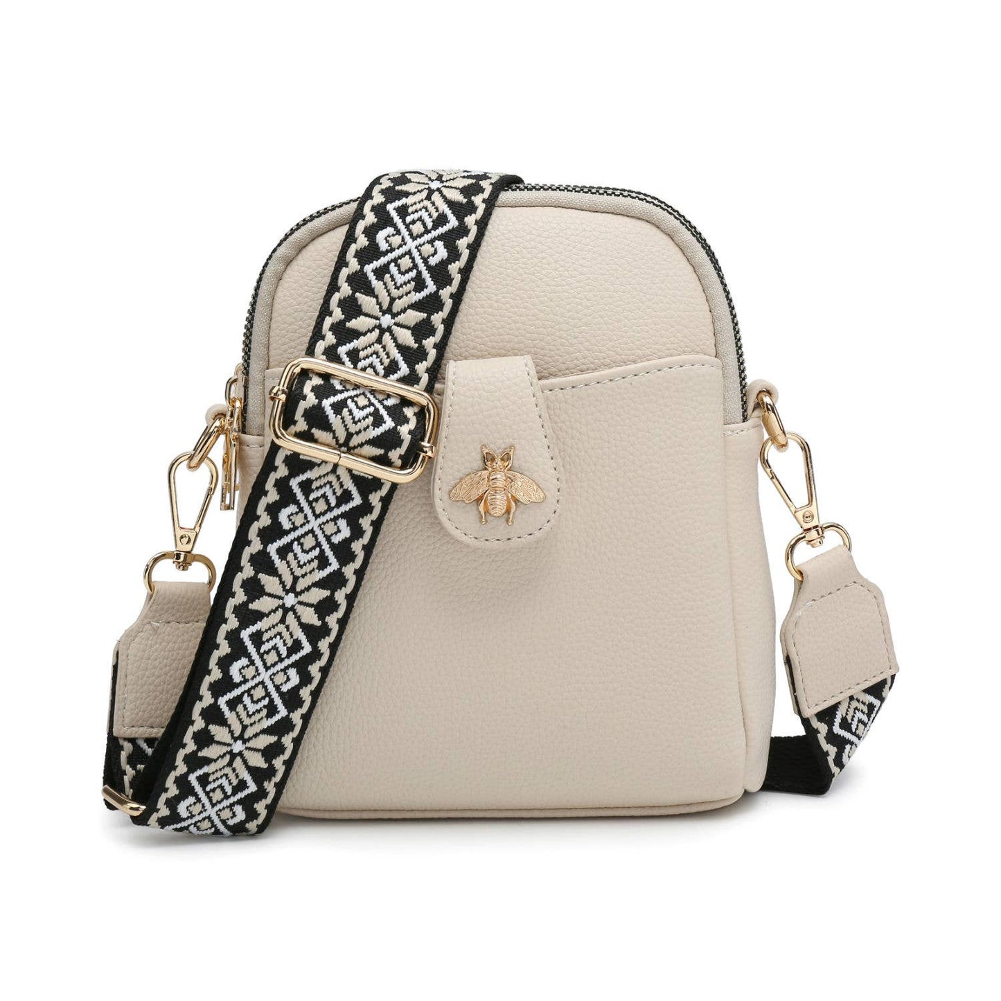 Papaya Fashion Ltd - B23001 Cross Body Handbag with double zip top sections