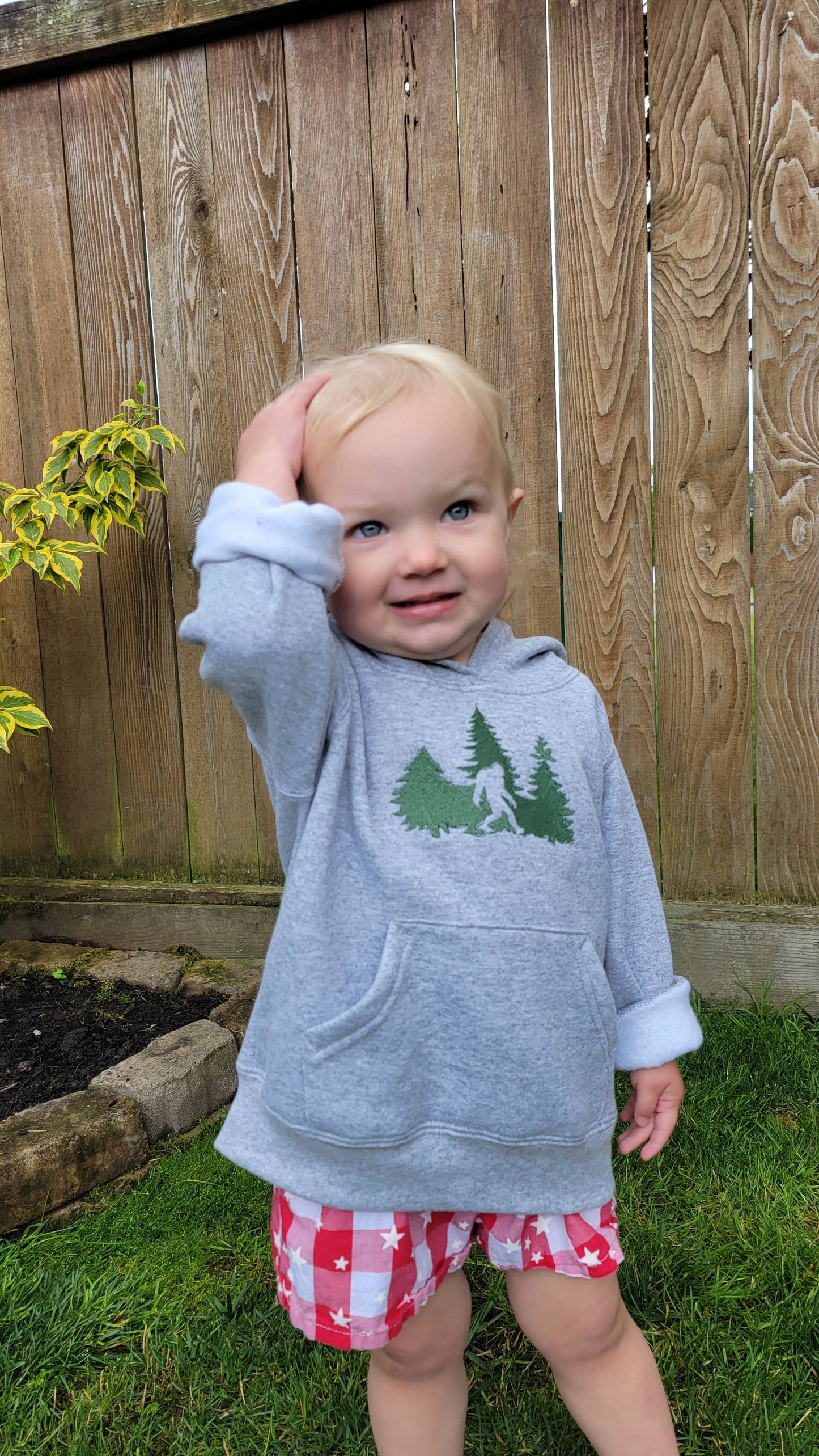 EMBELLISH By Kathleen - Embroidered Toddler Hoodie: Sasquatch in Trees