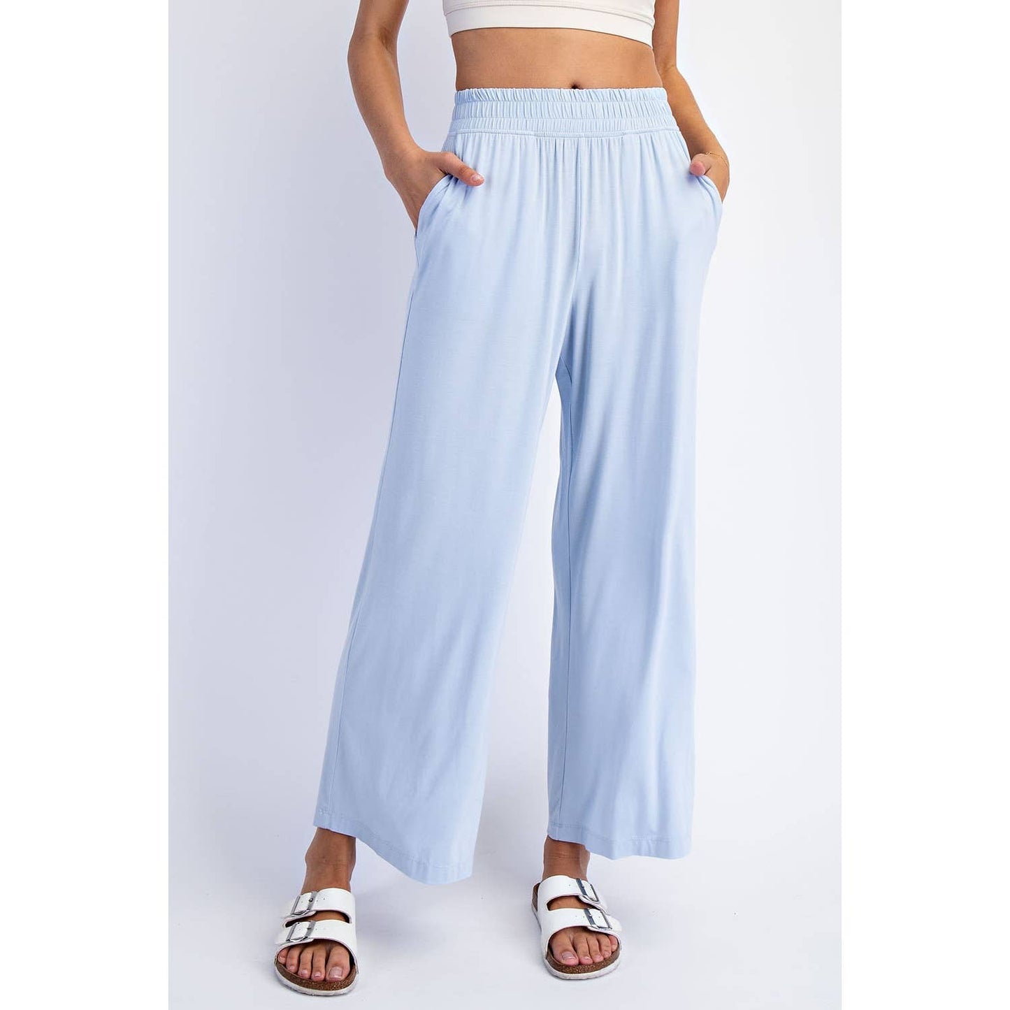 Rae Mode - VISCOSE MODAL CROPPED WIDE LEG PANTS