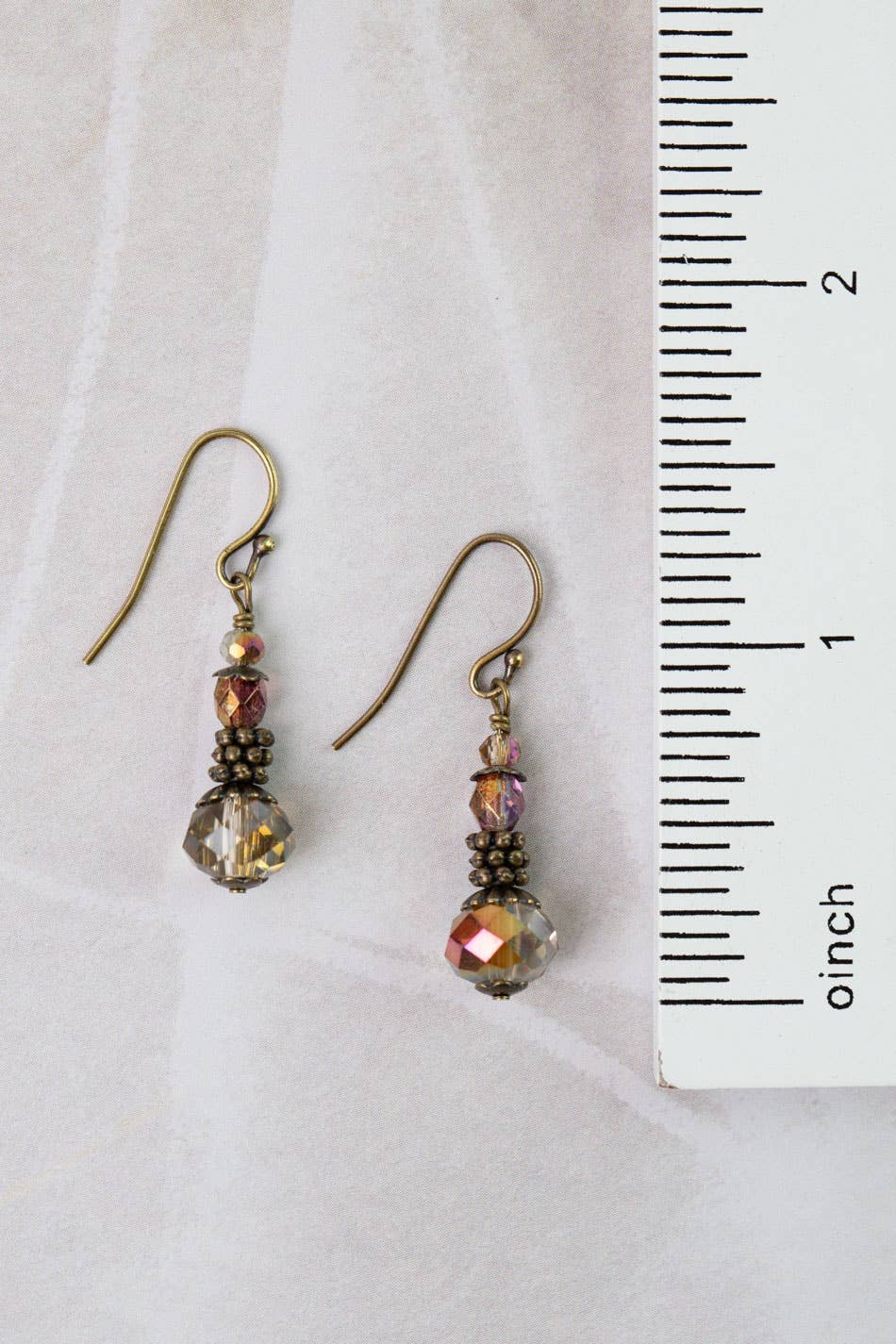 Anne Vaughan Designs Jewelry - Mauve Antique Copper With Plated Crystal Simple Earrings
