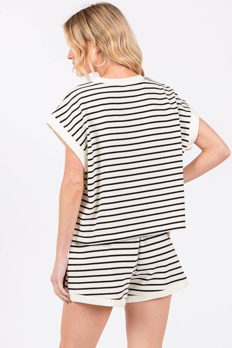 Sewn and Seen - STRIPED TERRY TOP AND SHORT SETS