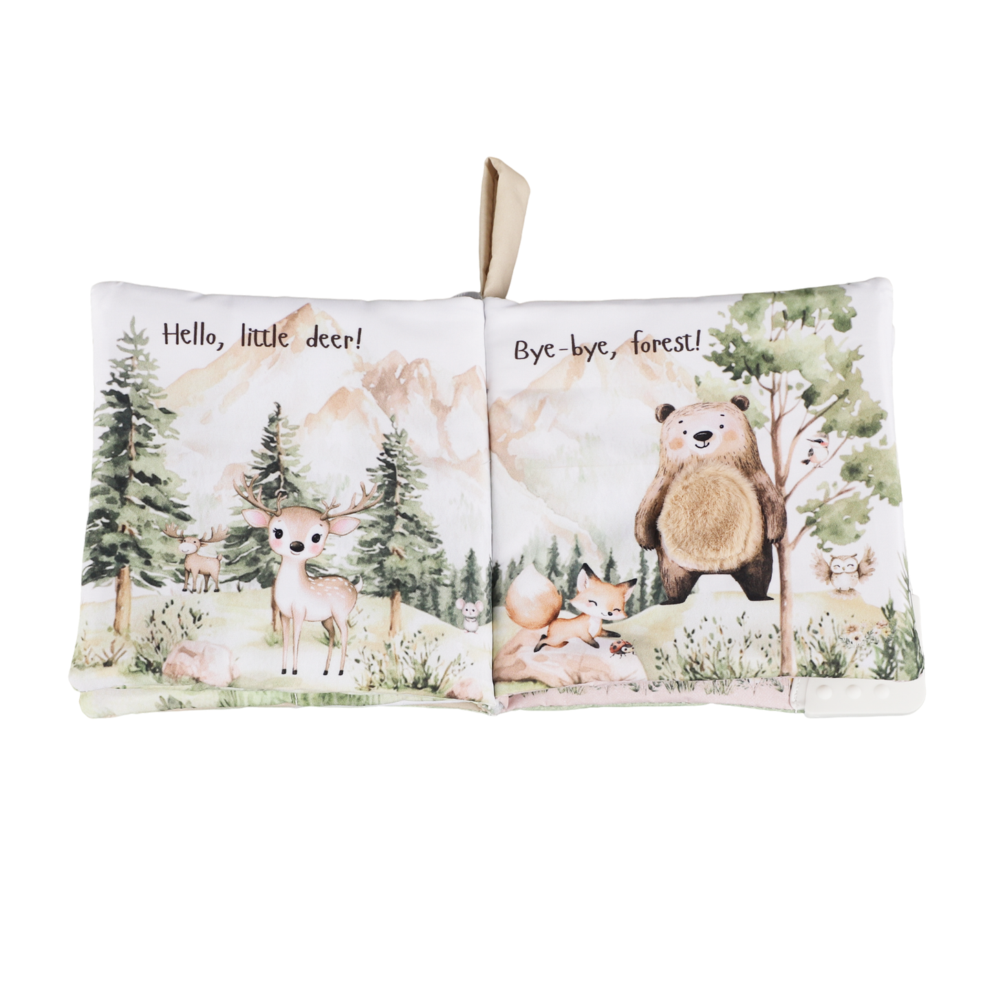 Ali+Oli - Forest Friends 10-Page Crinkle Soft Cloth Baby Book Teether