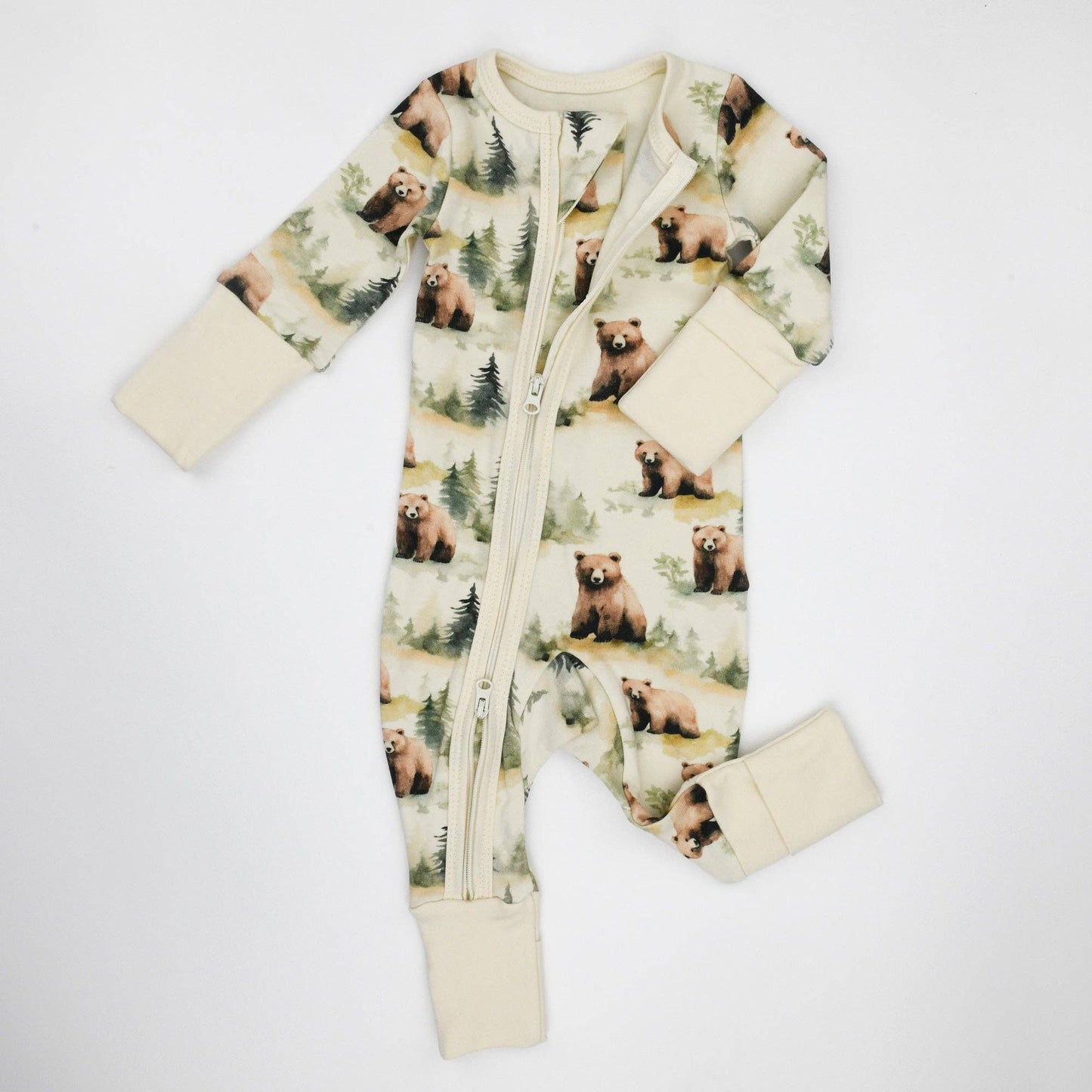 Earthy - Organic Cotton Baby Pajamas 2-Way Zip Front Zipper Sleeper, Hemlock