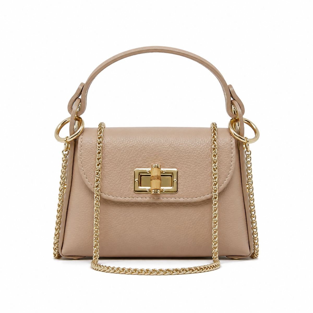 German Fuentes Handbags - GF1075 GENUINE ITALIAN LEATHER  BAMBOO CLASP, CROSSBODY BAG