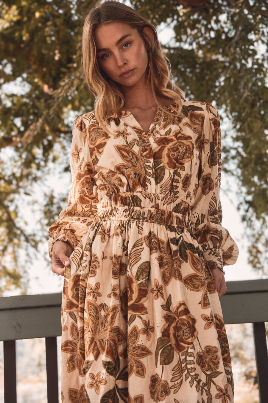 Oddi - Floral Printed Midi Dress