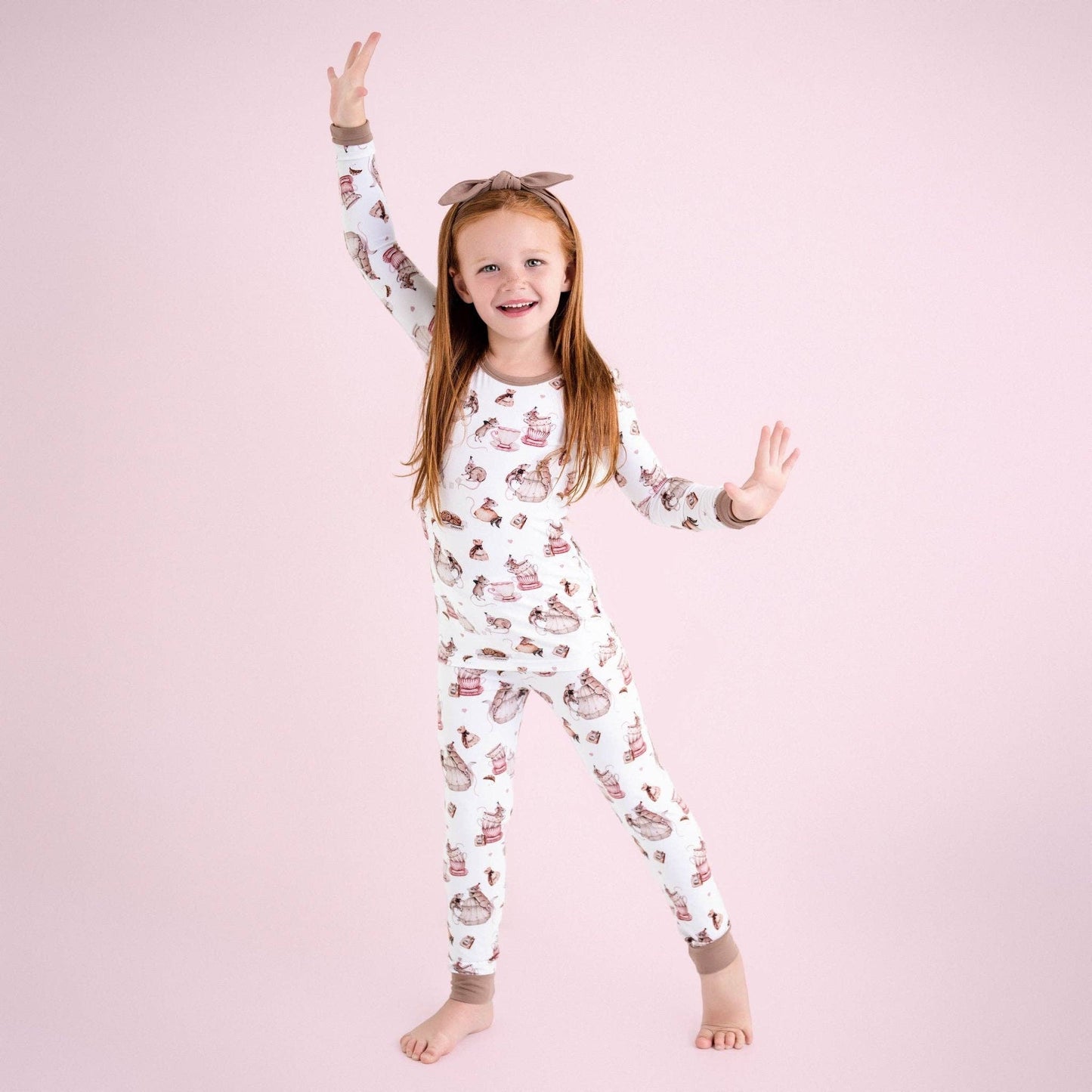 Jammie Session formerly Big Dreams Little Jammies - Tiny Tea Time Long Sleeve Kids Bamboo Pajamas sets, Baby toddler Unisex kids sleepwear, Gender natural Clothing, Kids outfit, Matching Family Pajamas,