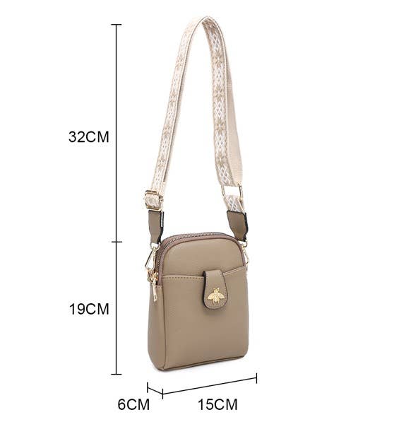 Papaya Fashion Ltd - B23001 Cross Body Handbag with double zip top sections