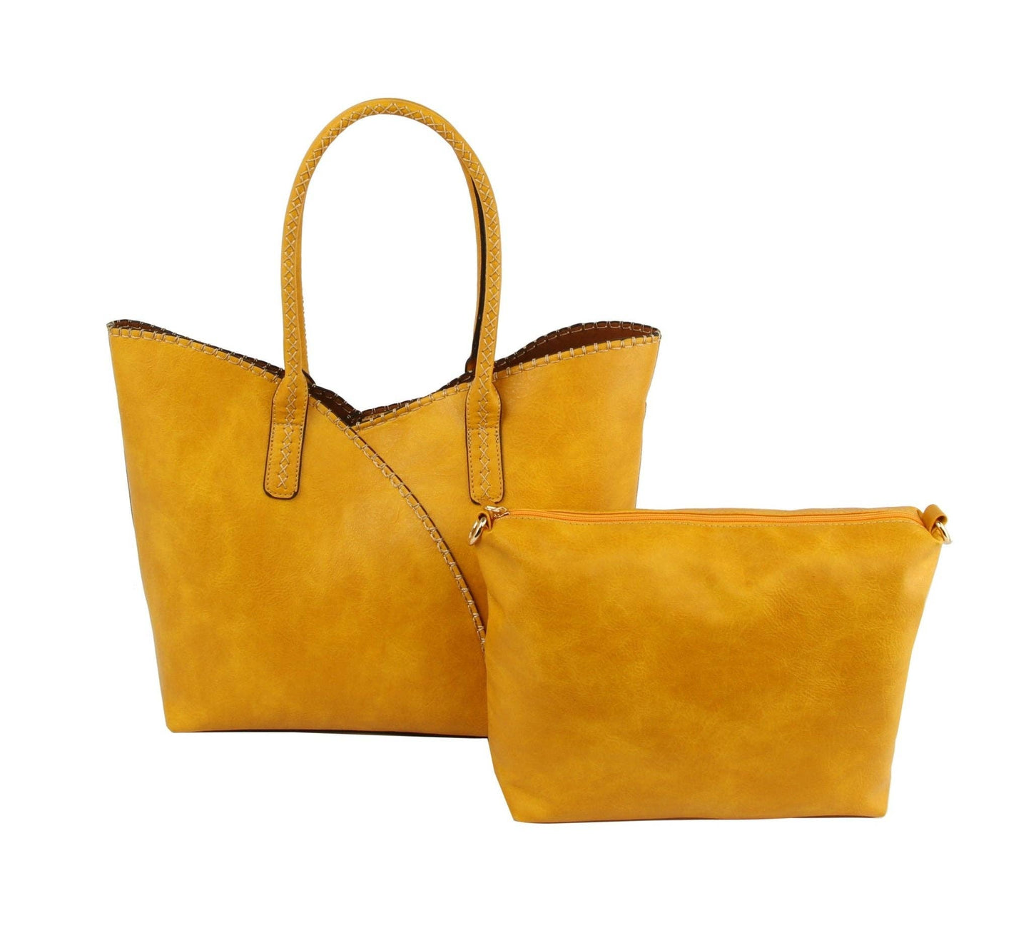 MiMi Wholesale - COL001-2 2-in-1 Stitch Trim Detail Shoulder/Tote Set Bag