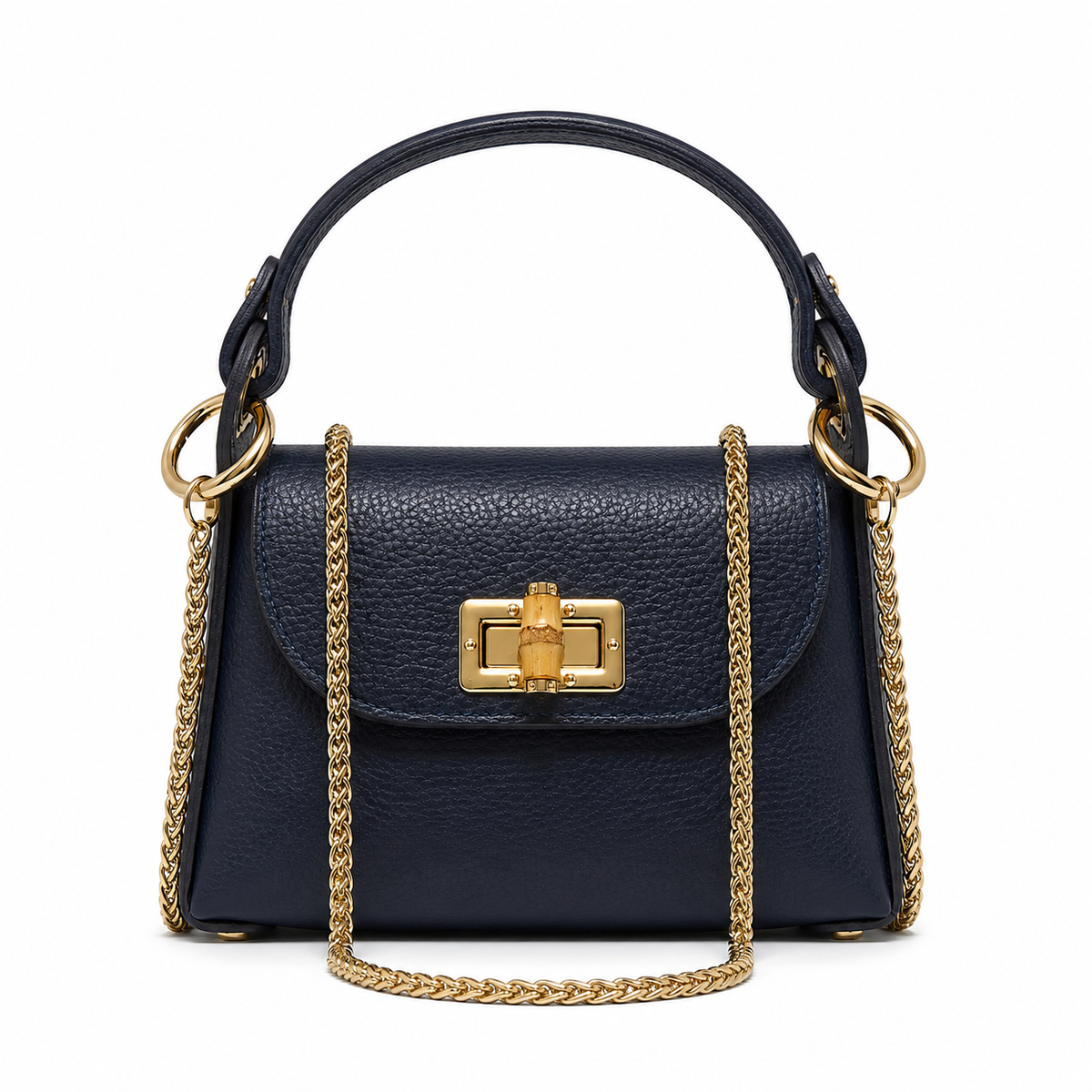 German Fuentes Handbags - GF1075 GENUINE ITALIAN LEATHER  BAMBOO CLASP, CROSSBODY BAG