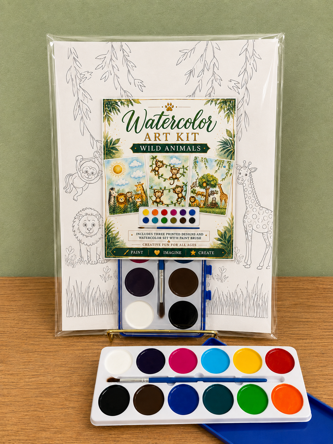Jessie Marie Creative - Watercolor Art Kit: Wild Animals Theme Designs