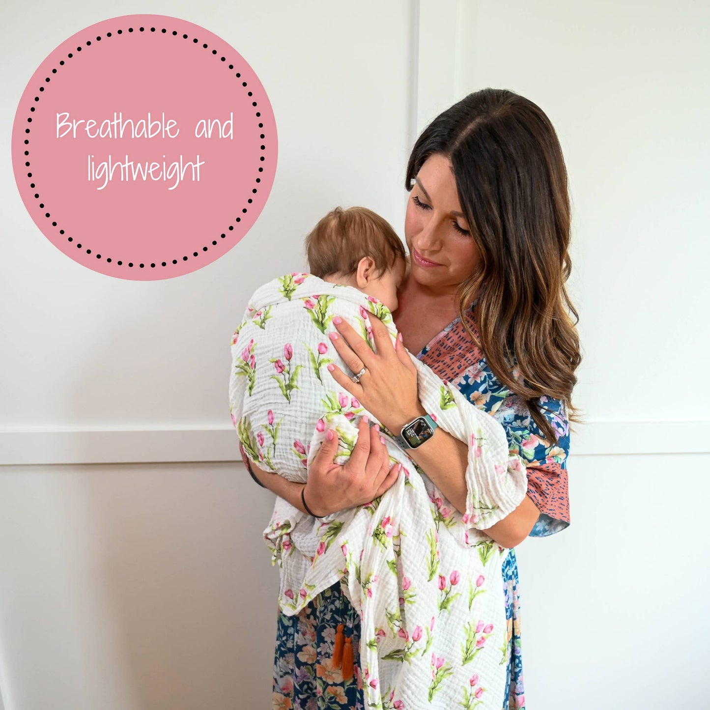 LollyBanks - Tulip Garden Baby Swaddle Blanket