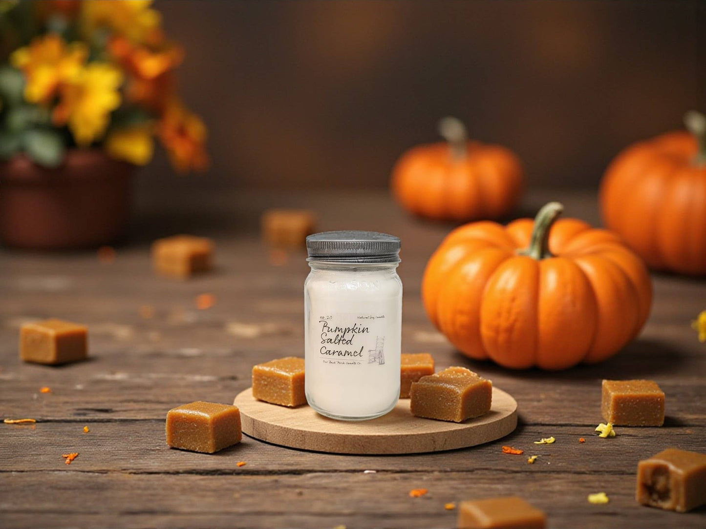 Back Porch Candle Co - Pumpkin Salted Caramel | Hand-Poured Soy Candle | Farmhouse