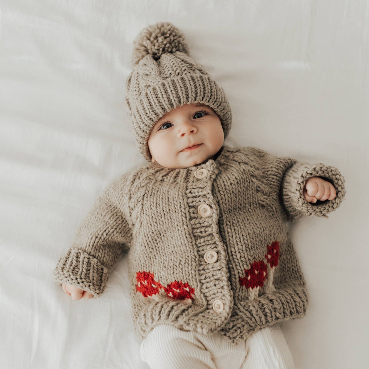 Huggalugs - Mushroom Pebble Cardigan Sweater Baby & Toddler