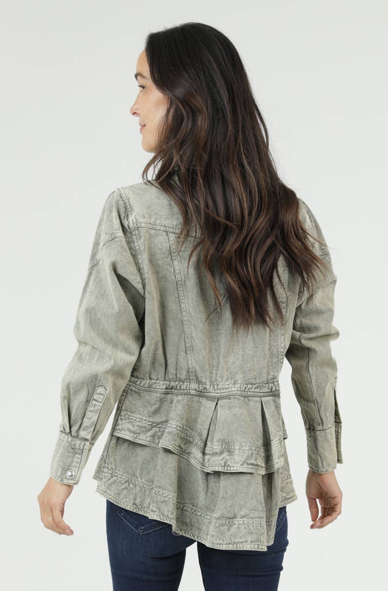 Nostalgia - E2U94-ASIS DENIM RUFFLE PEPLUM JACKET